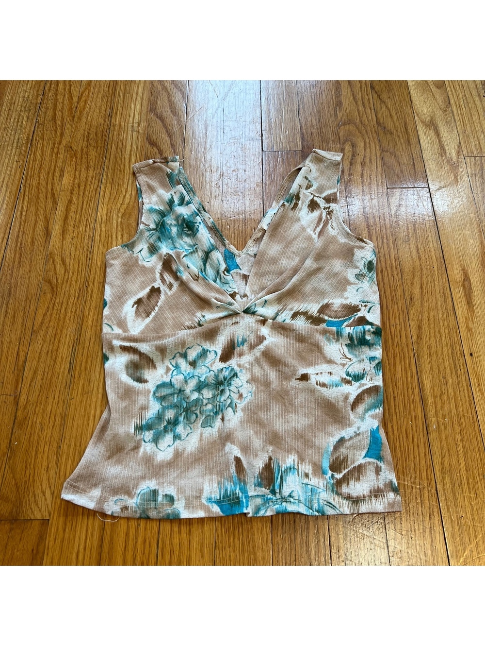 Vintage Y2K Charlotte Russe blue floral going out top